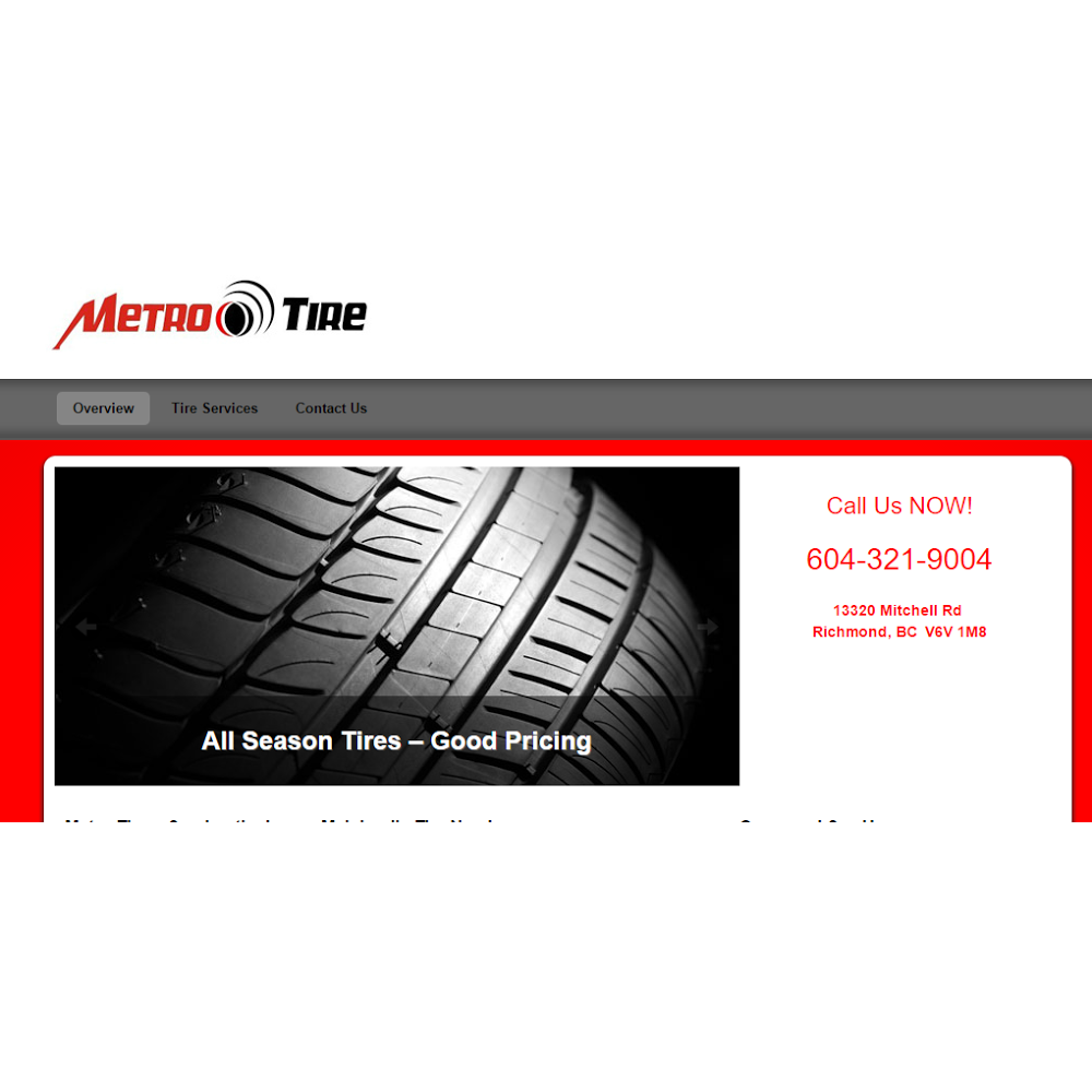 MetroTires Ltd. | 16160 River Rd, Richmond, BC V6V 1L6, Canada | Phone: (778) 322-5754