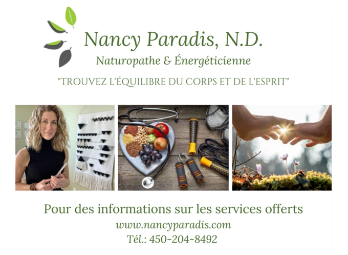 Nancy Paradis, N.D. | 1141 Rue de lExpo, Farnham, QC J2N 2H7, Canada | Phone: (450) 204-8492