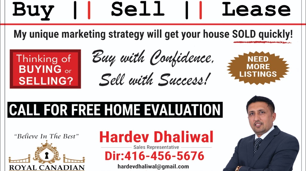 Realtor Hardev Dhaliwal | 8 Templar St, Brampton, ON L6Y 2Y2, Canada | Phone: (416) 456-5676