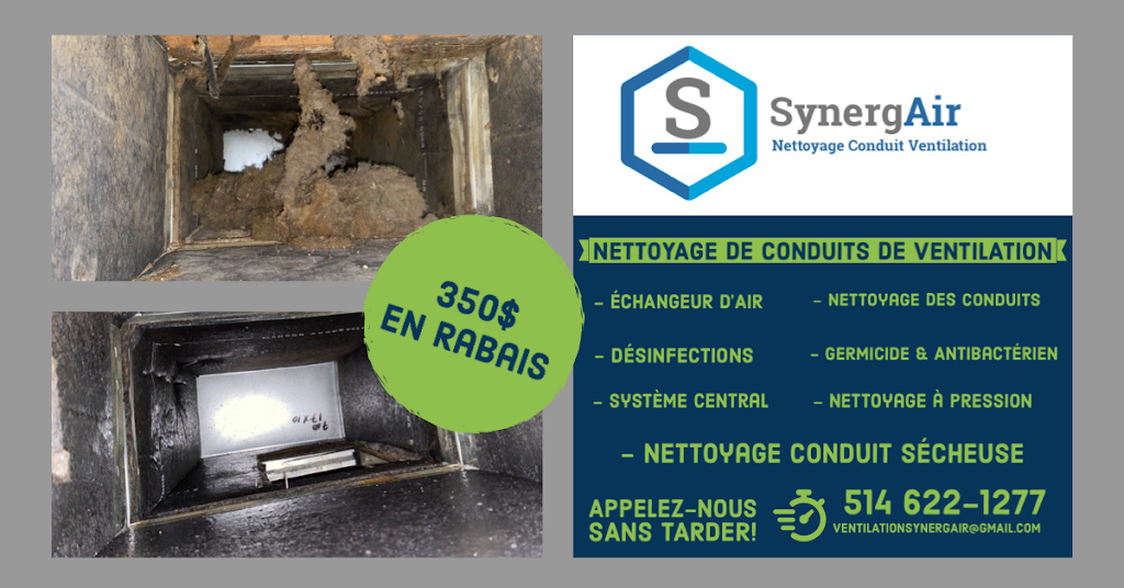 Ventilation Synerg Air - Nettoyage de conduits | 580 Rue Pierre-Rivière, Terrebonne, QC J6V 1N6, Canada | Phone: (514) 622-1277