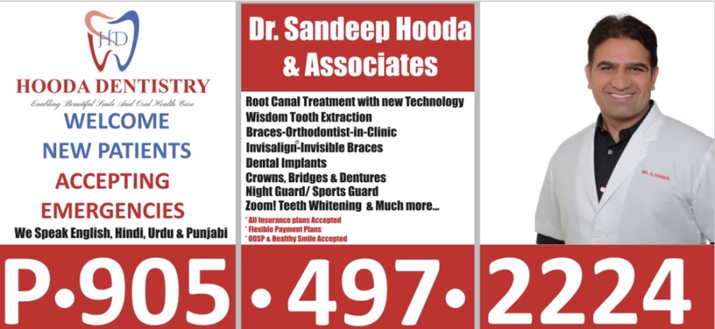 Hooda Dentistry | 50 Sky Harbour Dr, Brampton, ON L6Y 6G9, Canada | Phone: (905) 497-2224