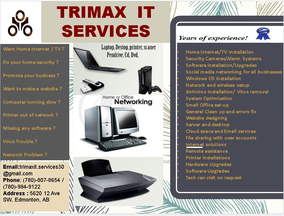 Trimax IT securities Ltd | 3809 44 St NW, Edmonton, AB T6L 6Z5, Canada | Phone: (780) 984-9122