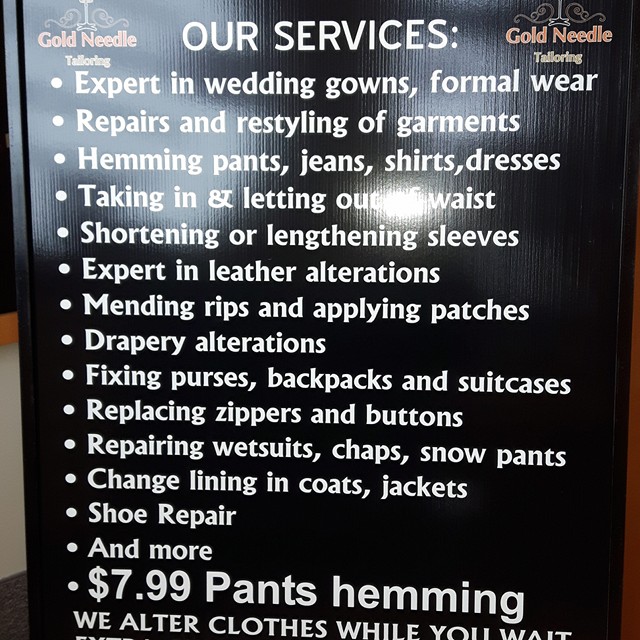 Gold Needle Tailoring | 360 Guelph St Unit 36B, Georgetown, ON L7G 4B6, Canada | Phone: (905) 616-2671