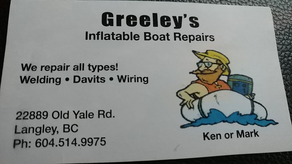 Greeleys Inflatable Boat Repair | 22889 Old Yale Rd, Langley City, BC V2Z 2V3, Canada | Phone: (604) 514-9975