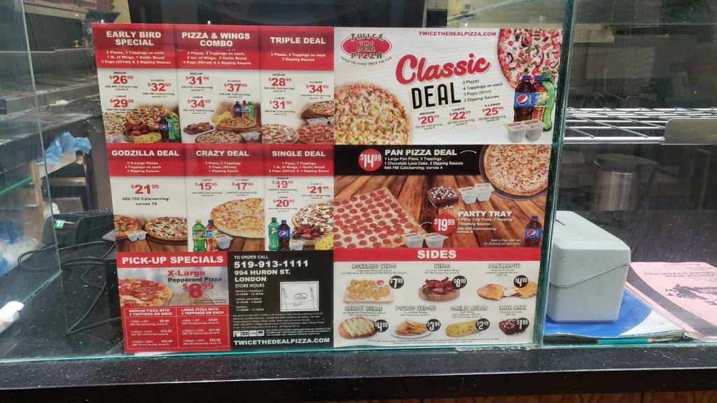 Twice The Deal Pizza | 994 Huron St, London, ON N5Y 4K6, Canada | Phone: (519) 913-1111