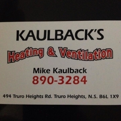 Kaulback Heating & Ventilation | 494 Truro Heights Rd, Truro Heights, NS B6L 1X9, Canada | Phone: (902) 890-3284