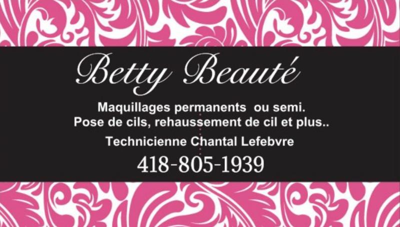 Betty Beauté - Chantal Lefebvre | 262 Rue dAssise, Vallée-Jonction, QC G6E 3M4, Canada | Phone: (418) 805-1939