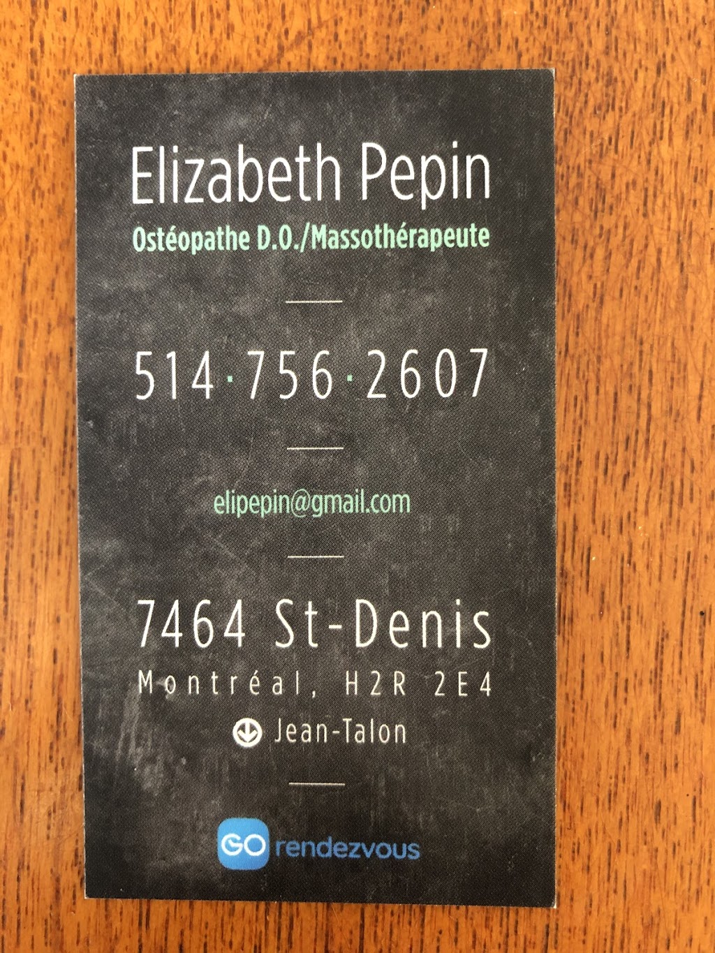 Elizabeth Pepin ostéo/masso | 7464 R. Saint-Denis, Montréal, QC H2R 2E4, Canada | Phone: (514) 756-2607