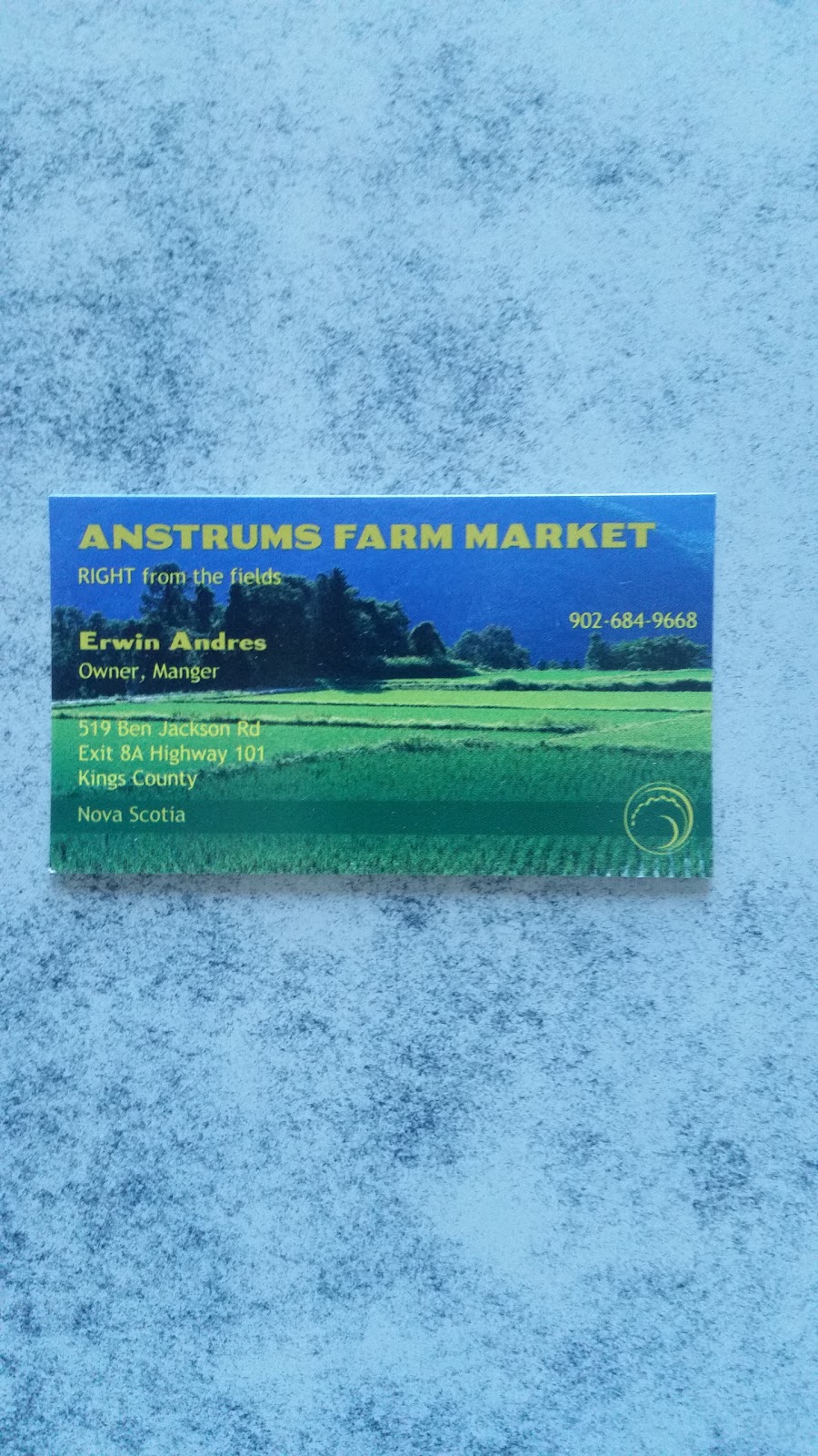 Anstrums Farm Market | 519 Ben Jackson Rd, Hantsport, NS B0P 1P0, Canada | Phone: (902) 684-9668
