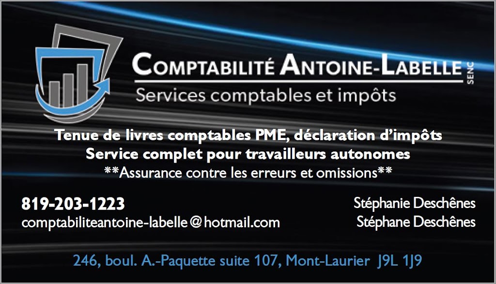 Comptabilité Antoine-Labelle | 246 Bd Albiny Paquette, Mont-Laurier, QC J9L 1J9, Canada | Phone: (819) 203-1223