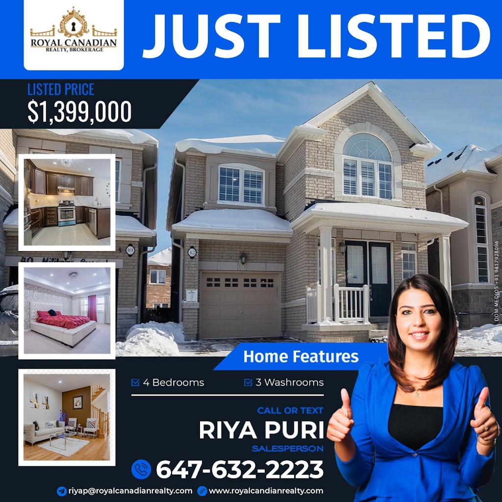 Riya Puri Realtor | 2896 Slough St, Mississauga, ON L4T 1G3, Canada | Phone: (647) 632-2223