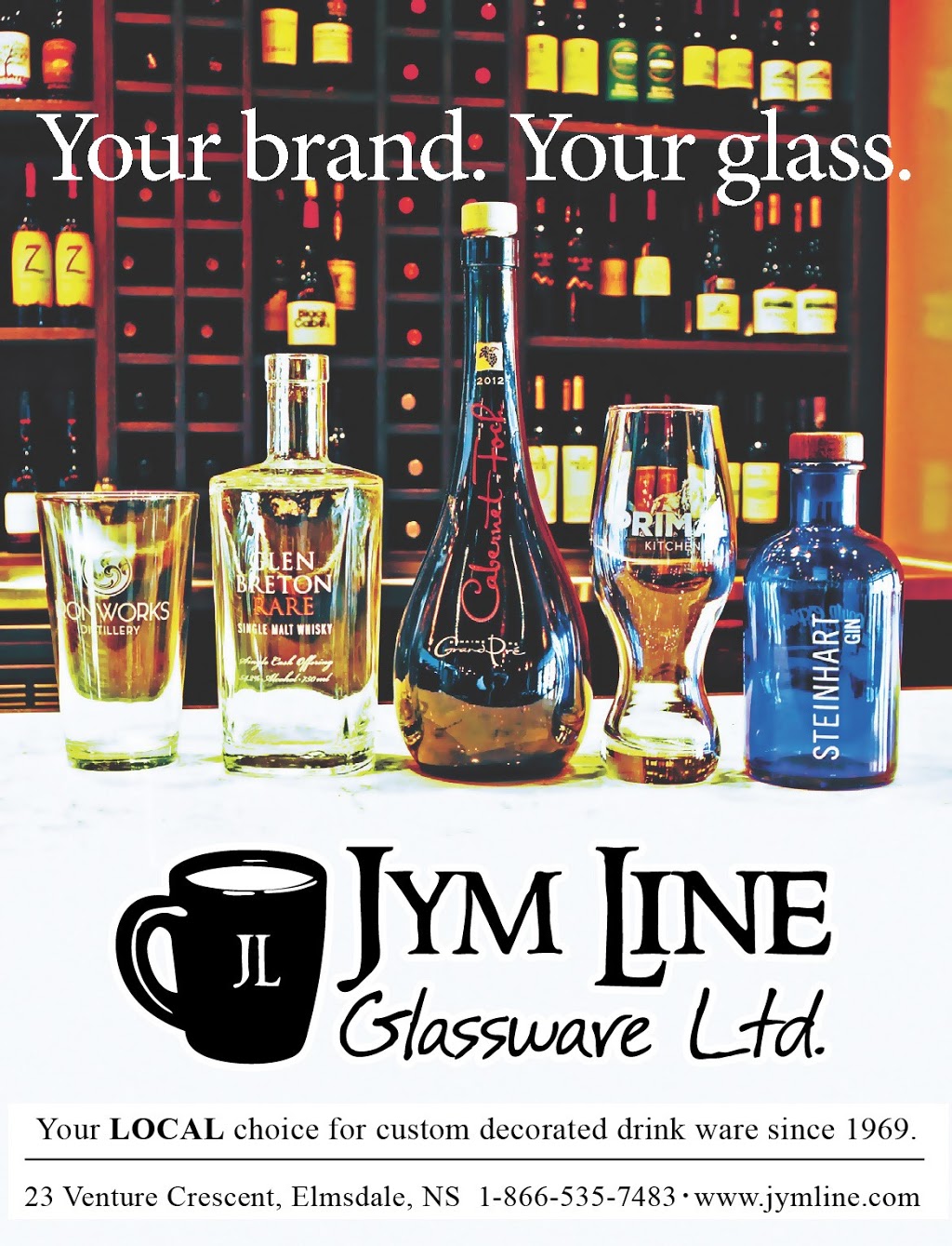 Jym Line Glassware Ltd | 23 Venture Crescent, Elmsdale, NS B2S 0B1, Canada | Phone: (902) 883-3244