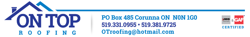 On Top Roofing | 524 Belmont Ave, Corunna, ON N0N 1G0, Canada | Phone: (519) 331-0955