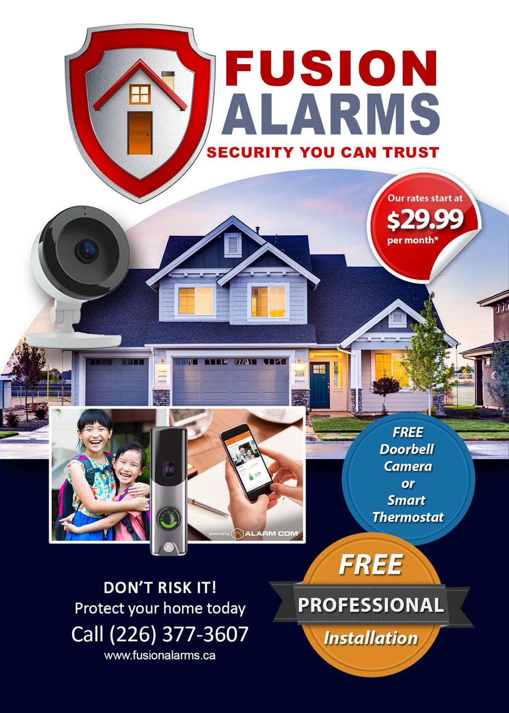 Fusion alarms | Sophia Cres, London, ON N6G 5P2, Canada | Phone: (519) 377-3607