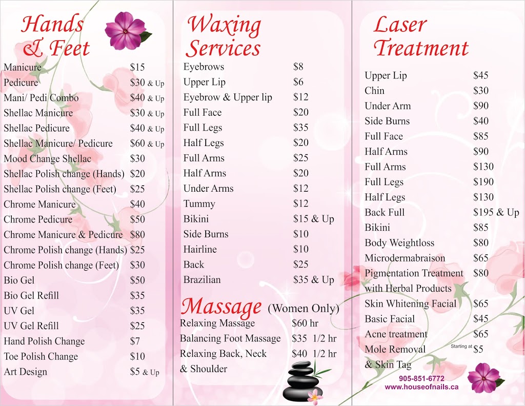 HOUSE OF NAILS & LASER SPA | 166 Windrose Ct, Woodbridge, ON L4L 9S8, Canada | Phone: (416) 346-5000