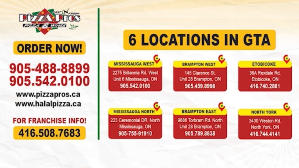 Pizza Pros | 36A Rexdale Blvd, Etobicoke, ON M9W 5Z3, Canada | Phone: (416) 740-2881