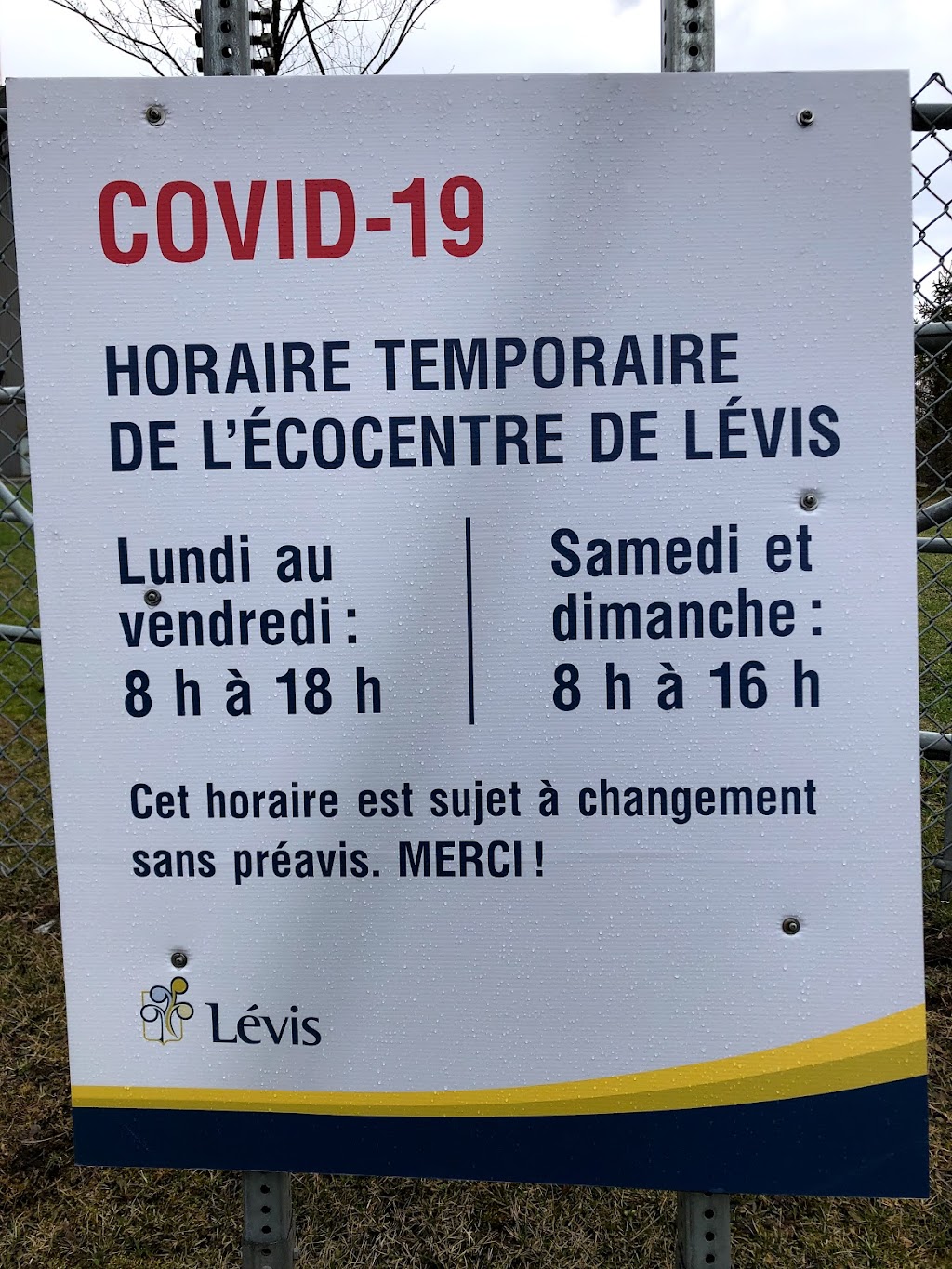 Écocentre de Lévis | 3443 Rue de Vulcain, Lévis, QC G6W 0K8, Canada | Phone: (418) 839-2002