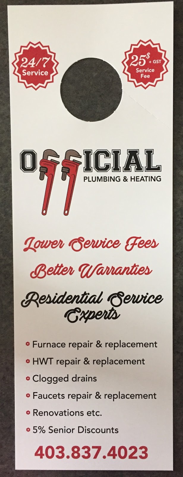 OFFICIAL PLUMBING & HEATING | 197 Cramond Green SE, Calgary, AB T3M 1B7, Canada | Phone: (403) 837-4023