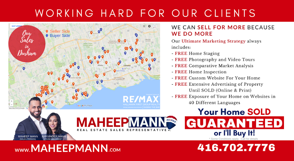 MAHEEP MANN REAL ESTATE TEAM- RE/MAX HALLMARK FIRST GROUP REALTY | 1154 Kingston Rd, Pickering, ON L1V 1B4, Canada | Phone: (416) 702-7776