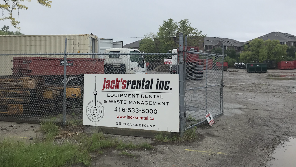 Jacks Rental Inc | 55 Fima Crescent, Etobicoke, ON M8W 3R1, Canada | Phone: (416) 533-5000