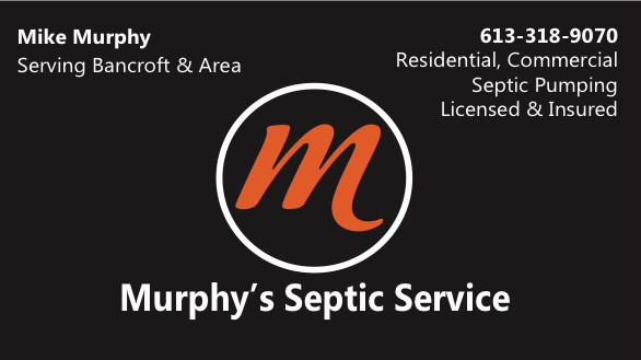 Murphy’s Septic Service | 807 Mallard Lake Rd, Bancroft, ON K0L 1C0, Canada | Phone: (613) 318-9070