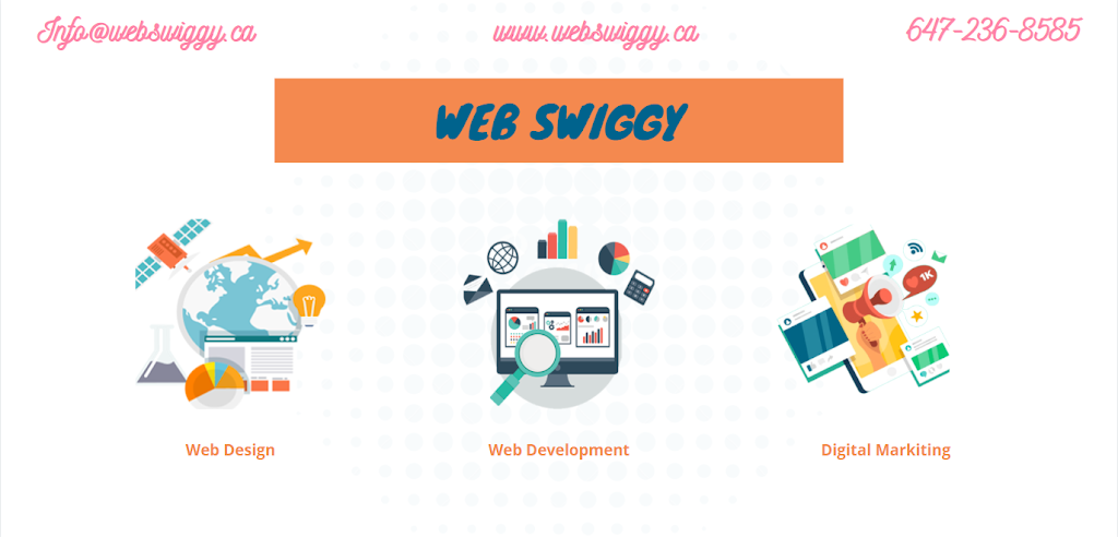 Web Swiggy | Web Design Brampton | SEO Brampton | 35 Delphinium Way, Brampton, ON L7A 0N4, Canada | Phone: (647) 236-8585