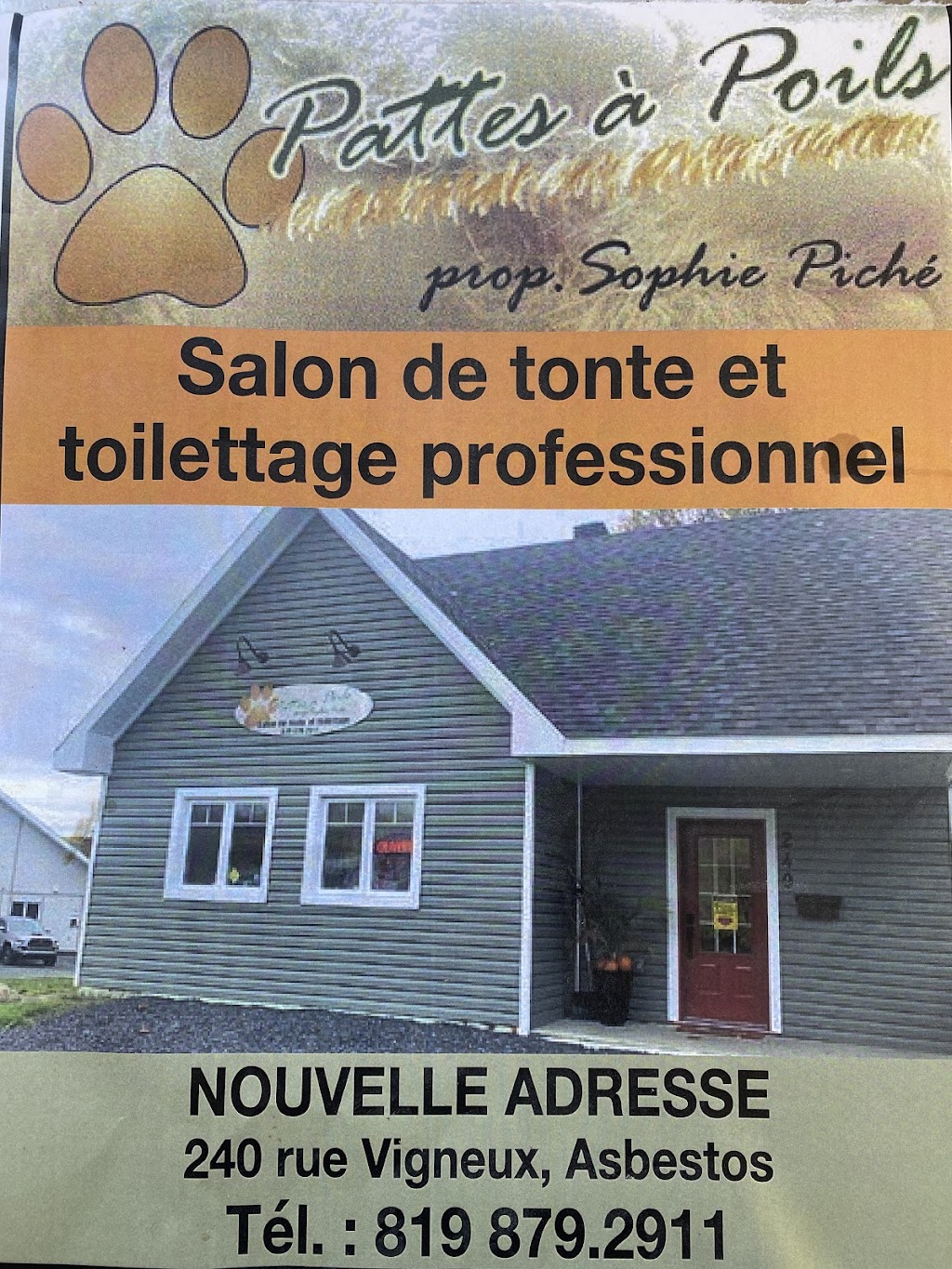 Pattes A Poils | 240 Rue Vigneux, Val-des-Sources, QC J1T 4P9, Canada | Phone: (819) 879-2911