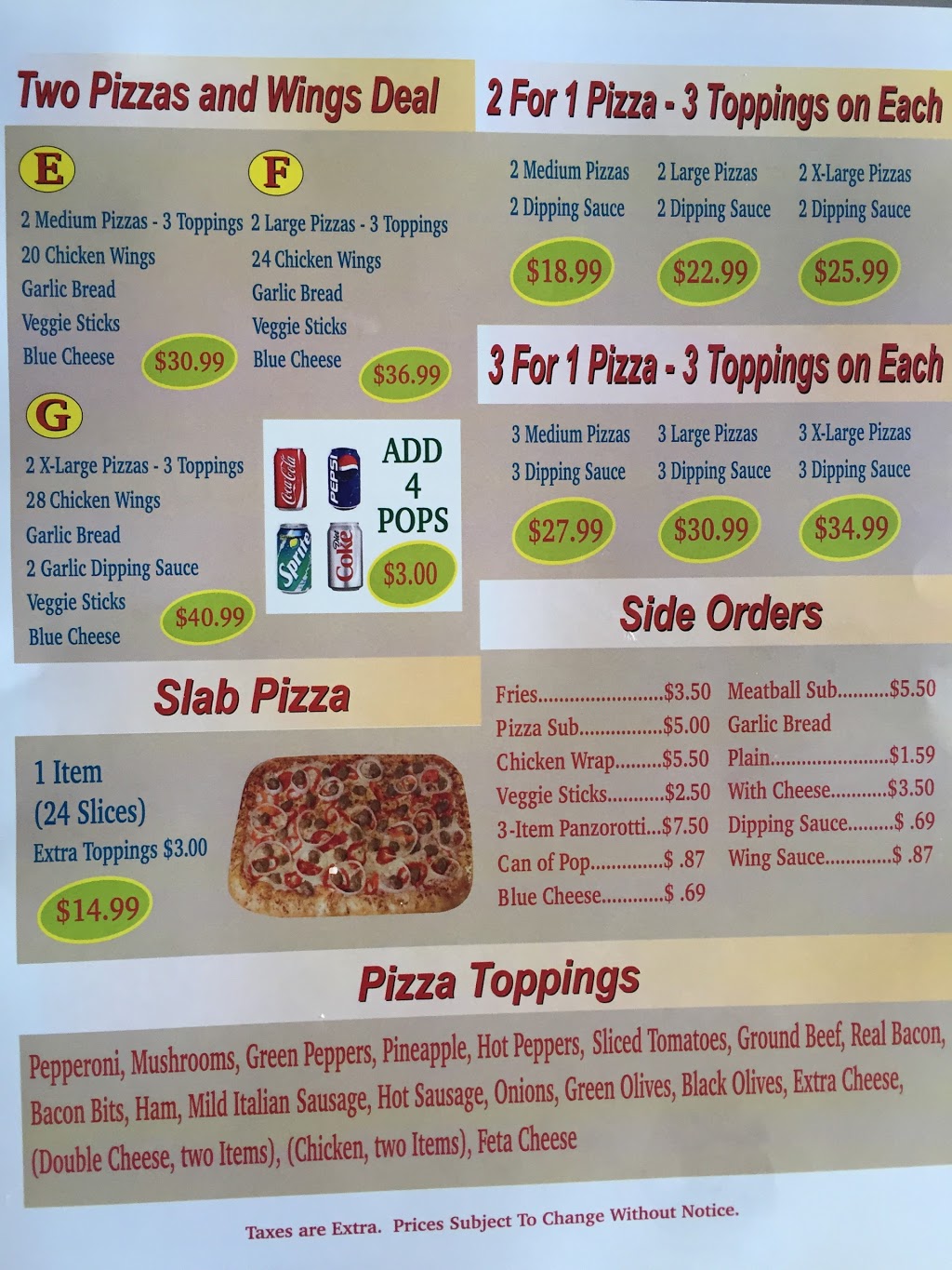 Hi-Line Pizza & Wings | 236 Parkdale Ave N, Hamilton, ON L8H 5X5, Canada | Phone: (905) 543-9555