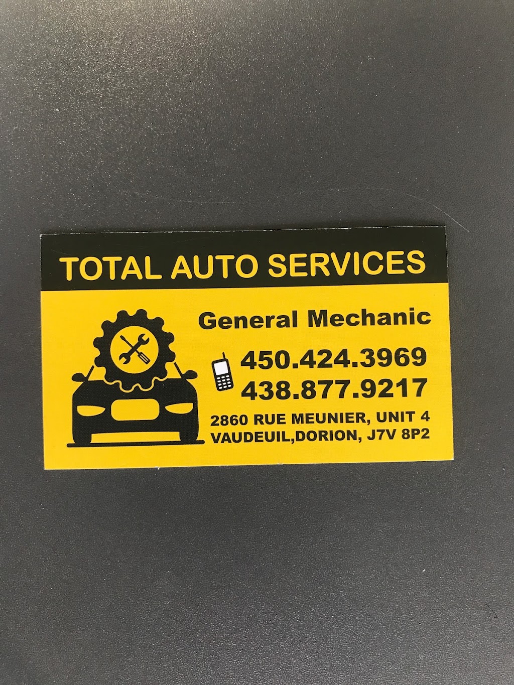 Total Auto service | 2860 Rue du Meunier, Vaudreuil-Dorion, QC J7V 8P2, Canada | Phone: (450) 424-3969