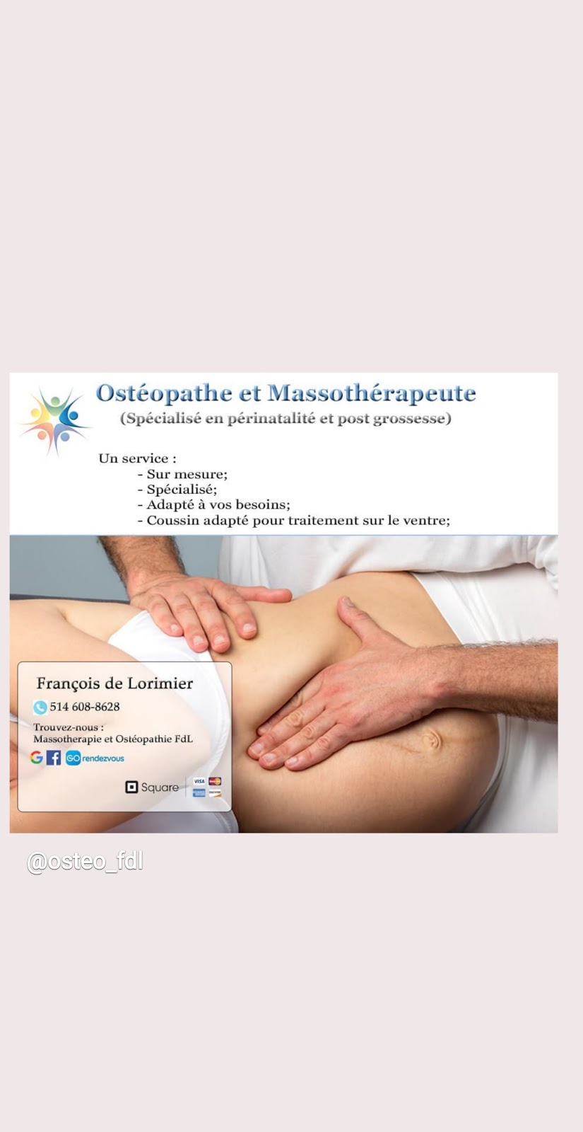 Massotherapie Et Ostéopathie Fdl | Candiac, QC J5R 4R5, Canada | Phone: (514) 608-8628