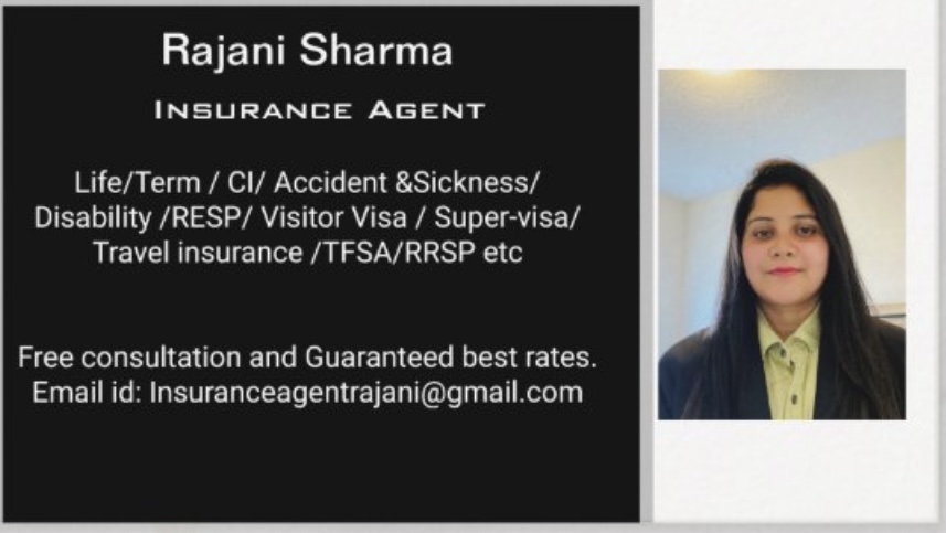 Rajani Sharma Insurance Advisor/ insurance agent | 196 Savanna Ln NE, Calgary, AB T3J 0Y9, Canada | Phone: (403) 401-9928