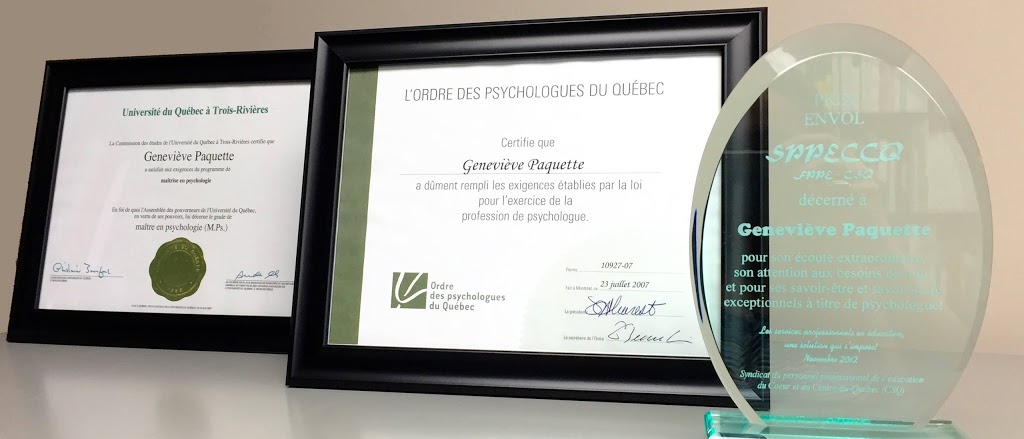 Geneviève Paquette, psychologue et psychothérapeute | 3600 Boulevard Nérée Beauchemin, Trois-Rivières, QC G8Z 1B4, Canada | Phone: (819) 699-8025