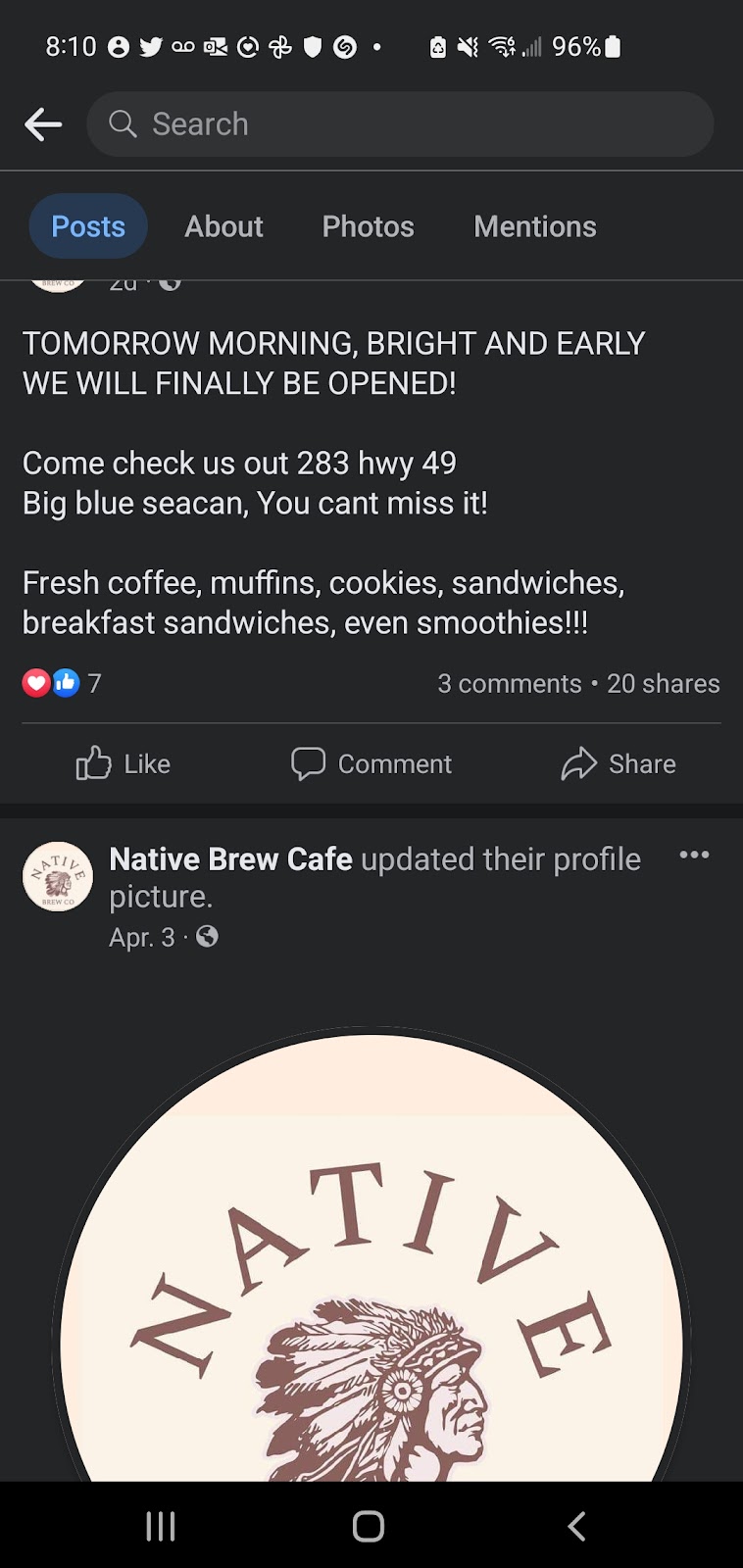 Native Brew Cafe | 283 ON-49, Deseronto, ON K0K 1X0, Canada | Phone: (613) 970-2224