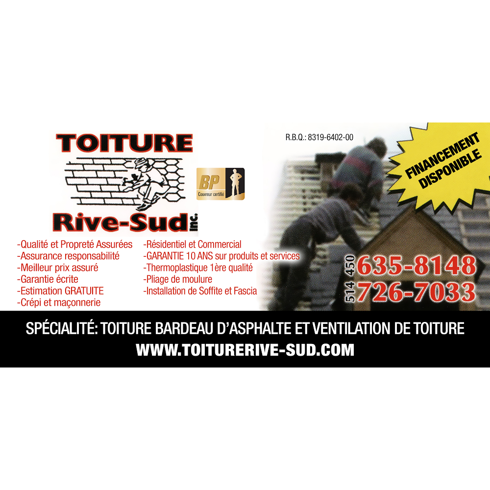 TOITURE RIVE-SUD INC. | Sainte-Catherine, QC J5C 1L7, Canada | Phone: (450) 635-8148