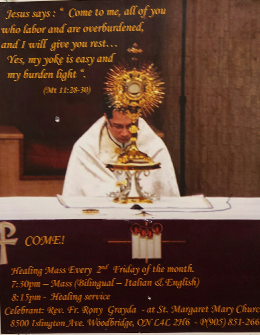 St. Margaret Mary Roman Catholic Church | 8500 Islington Ave, Woodbridge, ON L4L 1X4, Canada | Phone: (905) 851-2661
