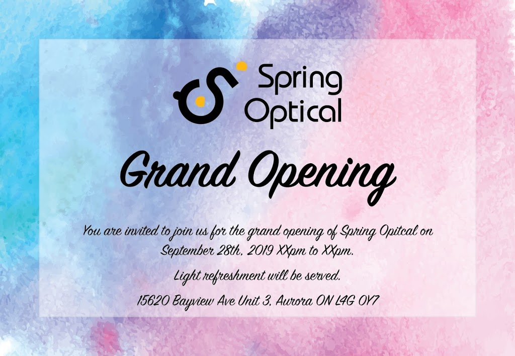 Spring Optical | 15620 Bayview Ave Unit 3, Aurora, ON L4G 0Y7, Canada | Phone: (905) 726-3838