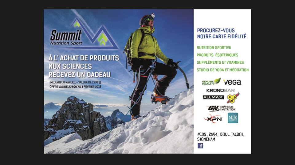 Summit Nutrition Sport | 2694-107 Boulevard Talbot, Stoneham-et-Tewkesbury, QC G3C 1J1, Canada | Phone: (418) 848-8729