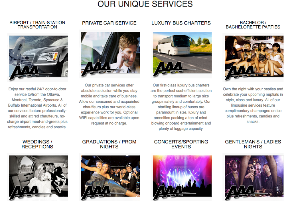 AAA Limousine & Coach - Pembroke | Ottawa-Gatineau | 2609 B Line Rd, Pembroke, ON K8A 6W8, Canada | Phone: (866) 990-1471