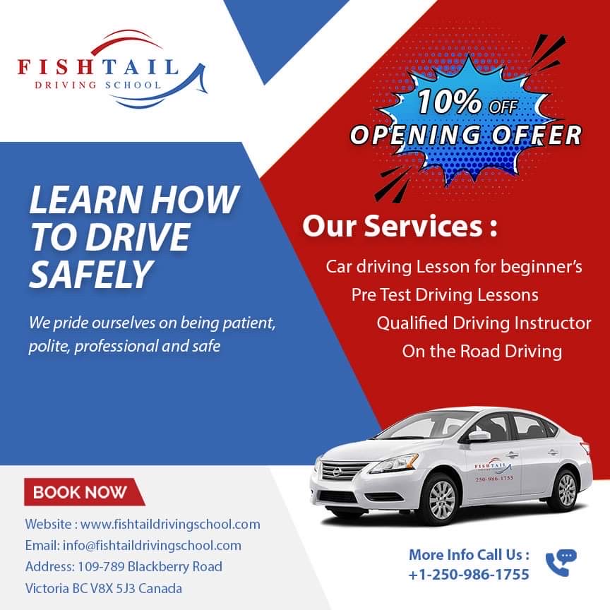 Fishtail Driving School | 789 Blackberry Rd, Victoria, BC V8X 5J3, Canada | Phone: (250) 986-1755