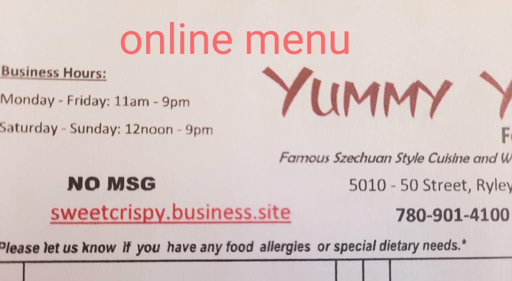 Yummy Yummy | 5010 50 St, Ryley, AB T0B 4A0, Canada | Phone: (780) 901-4100