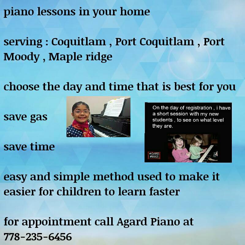 Agard Piano Lessons | Coquitlam, BC V3J 1Y9, Canada | Phone: (778) 235-6456