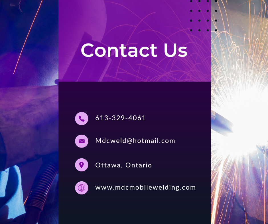MDC Mobile Welding | 70 Barn Swallow Private, Ottawa, ON K4M 0C3, Canada | Phone: (613) 329-4061