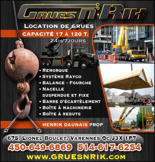 Les Grues NRik Inc | 675 Boulevard Lionel-Boulet, Varennes, QC J3X 1P7, Canada | Phone: (450) 649-6869