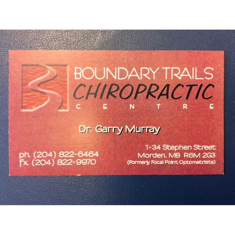 Boundary Trails Chiropractic Centre | 34 Stephen St, Morden, MB R6M 2G3, Canada | Phone: (204) 822-6464