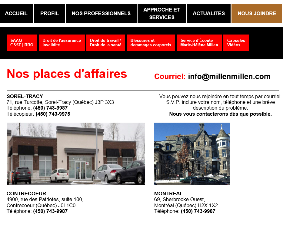 MILLEN MILLEN INC | 71 Rue Turcotte, Sorel-Tracy, QC J3P 3X3, Canada | Phone: (450) 743-9987
