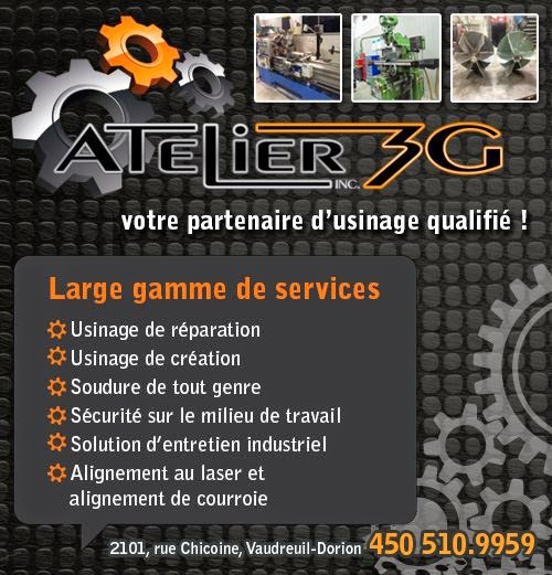 Atelier 3G Inc | 2101 Rue Chicoine, Vaudreuil-Dorion, QC J7V 8W9, Canada | Phone: (450) 510-9959