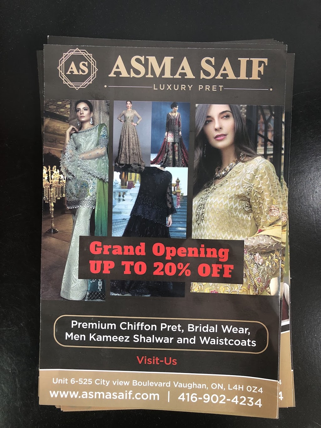 ASMA SAIF LUXURY PRET | 525 Cityview Blvd Unit 6, Woodbridge, ON L4H 0Z4, Canada | Phone: (416) 902-4234