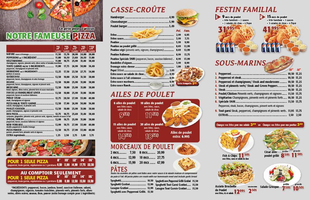 SNM Pizza | 1802 Sunnybrooke Blvd, Dollard-Des Ormeaux, Quebec H9B 2X3, Canada | Phone: (514) 421-1212