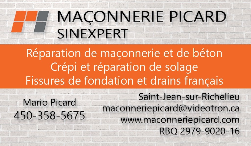 Maçonnerie Picard Sinexpert | 1766 Rue Bellerive, Saint-Jean-sur-Richelieu, QC J2X 2Y2, Canada | Phone: (450) 358-5675