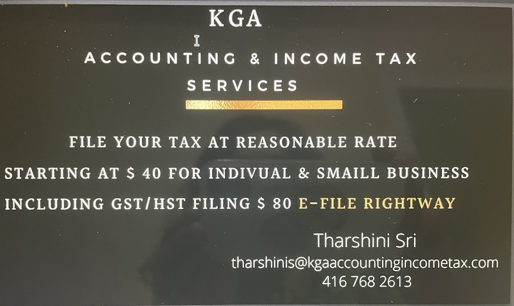 KGA Accounting and Income Tax Services | 6 Ruben St, Whitby, ON L1P 0A7, Canada | Phone: (416) 768-2613